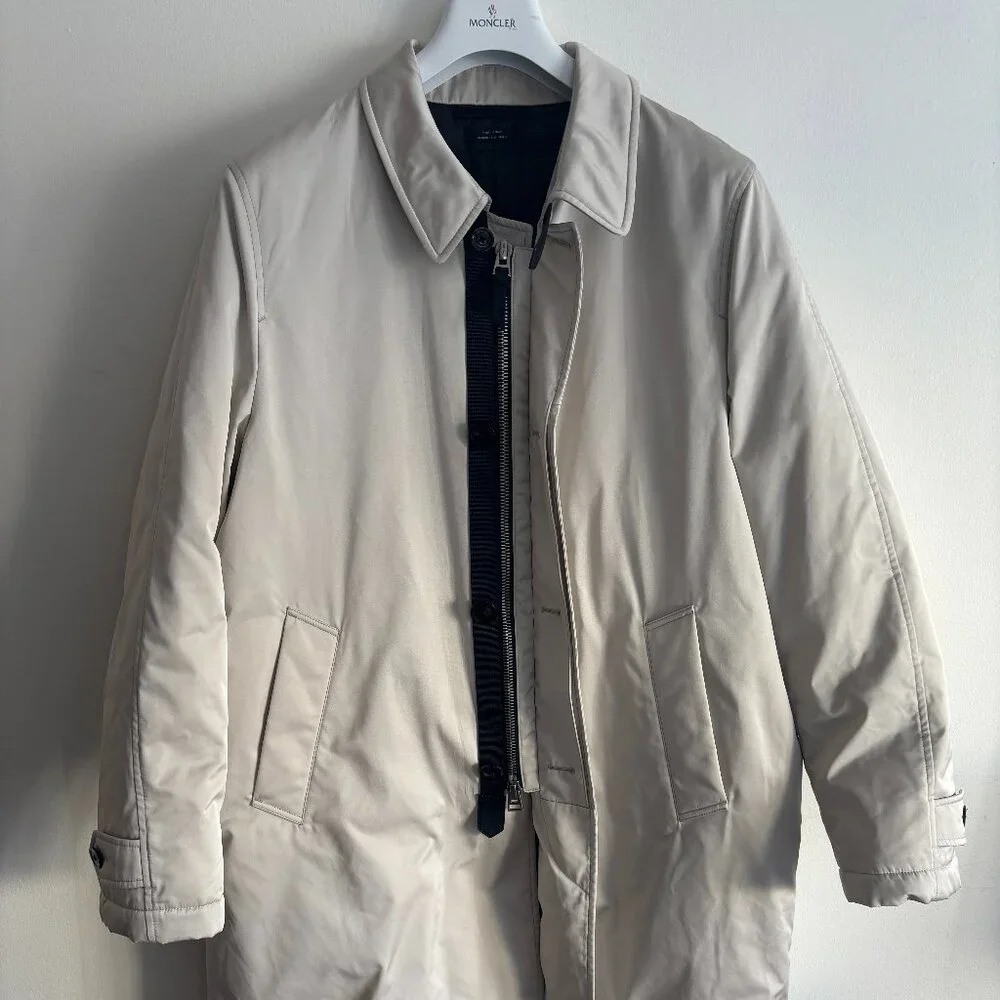 $7000 TOM FORD Faille Down Insulated Raincoat/ Parka Jacket - Beige US 40-42 - Picture 10 of 16